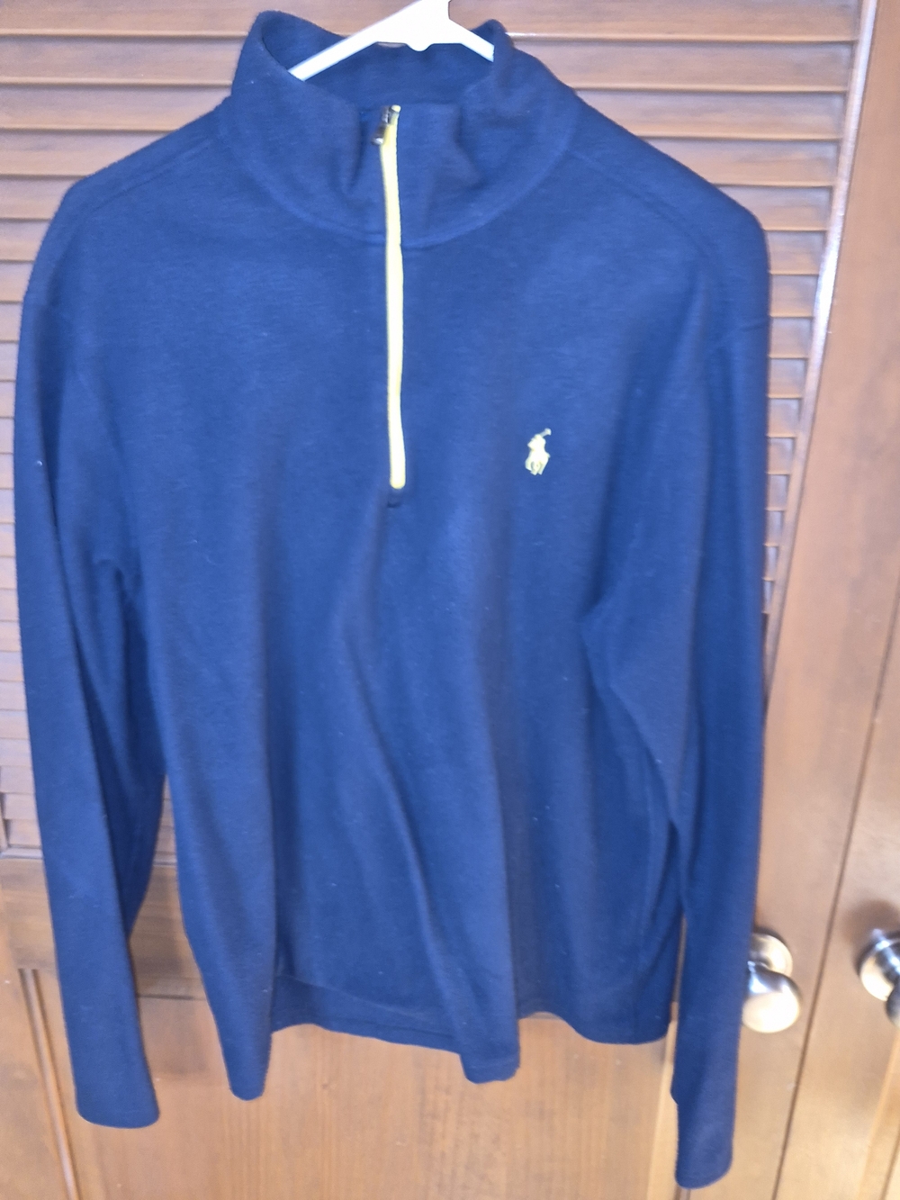 Ralph Lauren Navy Half-Zip Pullover with Yellow Pony